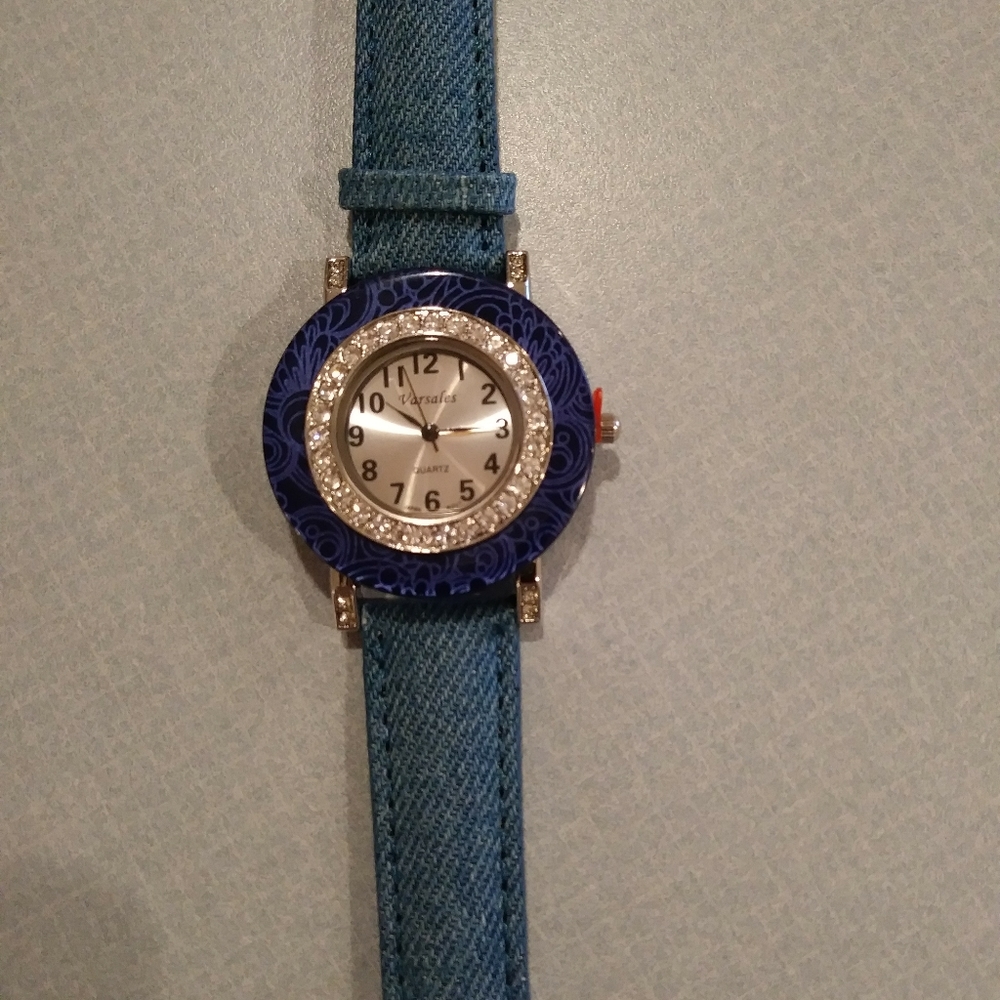 Denim and Crystal Watch New In packaging